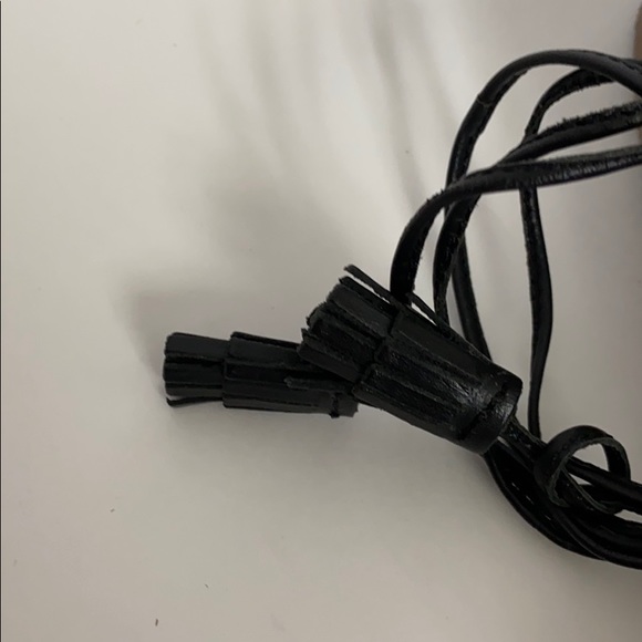 Boden Black Leather Tie-up Flats 37 1/2 w/tassels - Picture 3 of 4